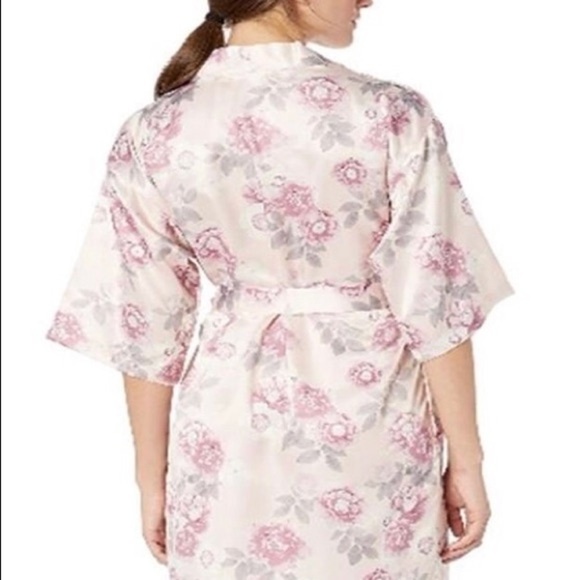 NEW/ Flora by Flora Nikrooz / NWT/ Brenna Printed Wrap Robe Pink - Picture 3 of 3